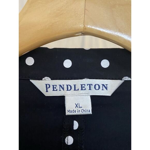 Pendleton Womens Whimsical Polka Dot Button Up Shirt Size XL Classic Retro Vibes - Picture 3 of 7